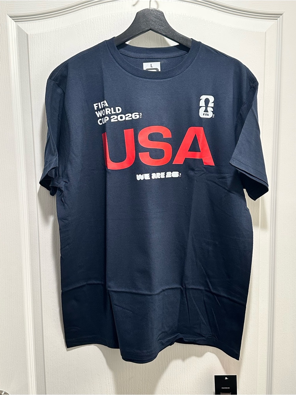 FIFA World Cup 2026 Authentic USA Blue Red White T-Shirt, Size Large - NWT